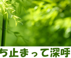 立ち止まって深呼吸