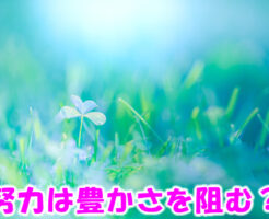 努力は豊かさを阻む