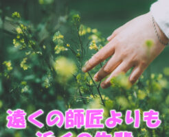 遠くの師匠よりも近くの先輩