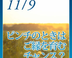 ピンチのときはご縁を育むチャンス？