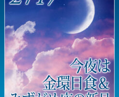 今夜は金環日食＆みずがめ座の新月です